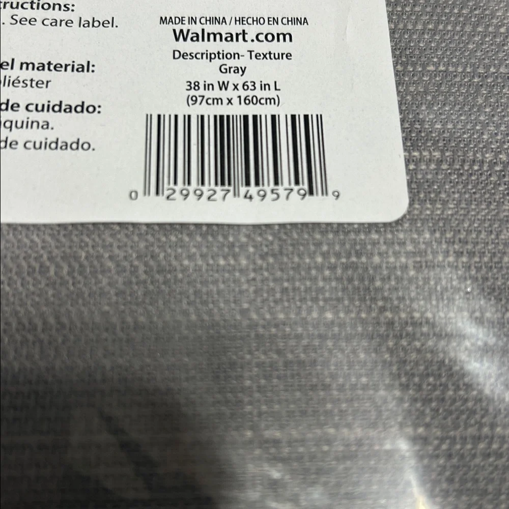 Mainstays Charcoal Grey Textured Curtain Panel 38”x 63” new in package